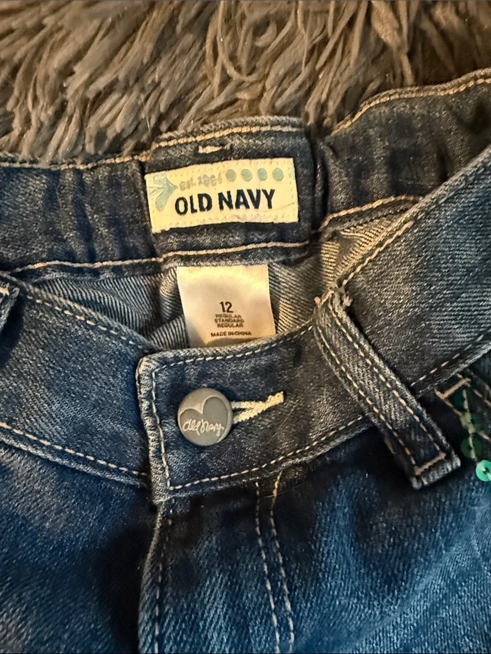 Old Navy Blue Denim Sequin Pocket Girl’s Shorts